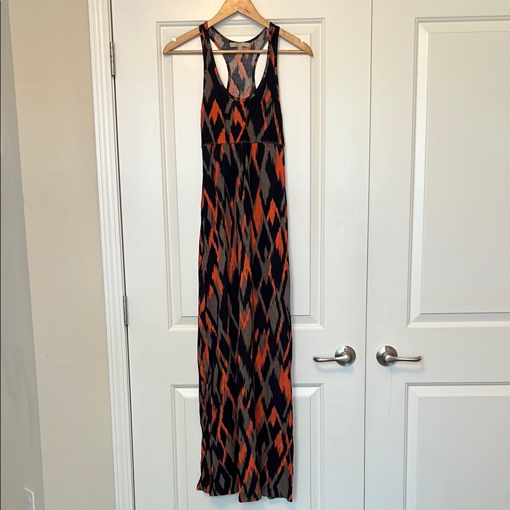 Banana Republic Vibrant Orange and Blue Maxi Dress for Resort Wear Womenβs XS